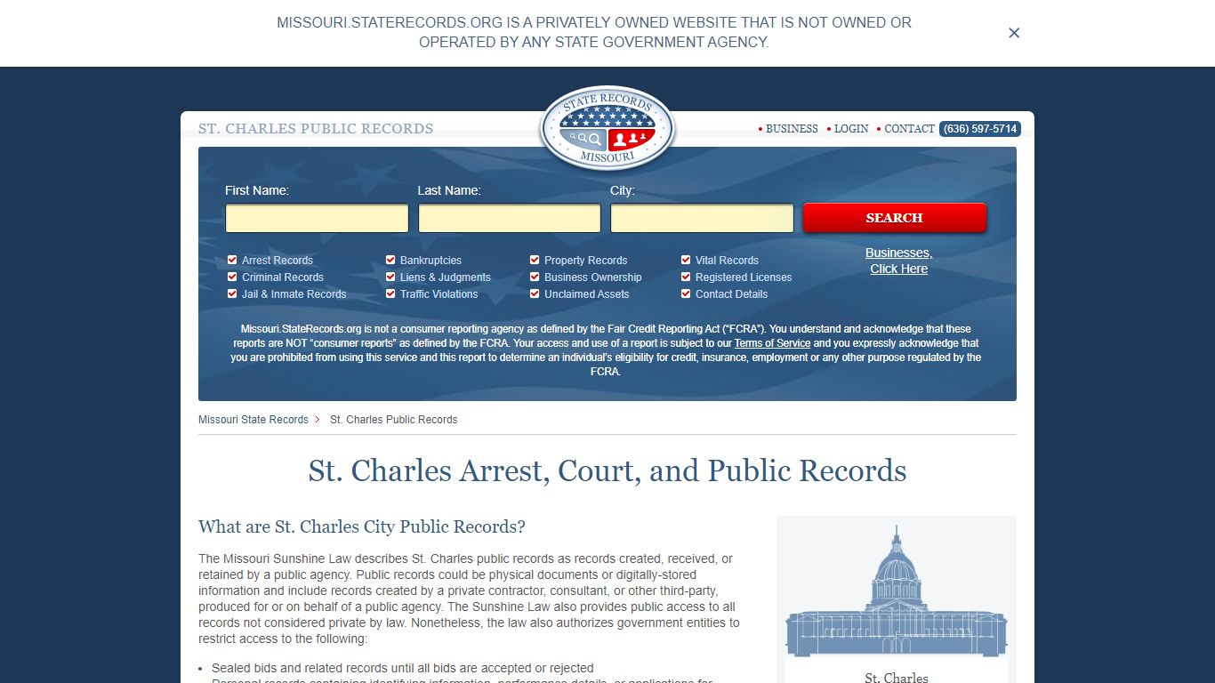 St. Charles Arrest, Court, and Public Records