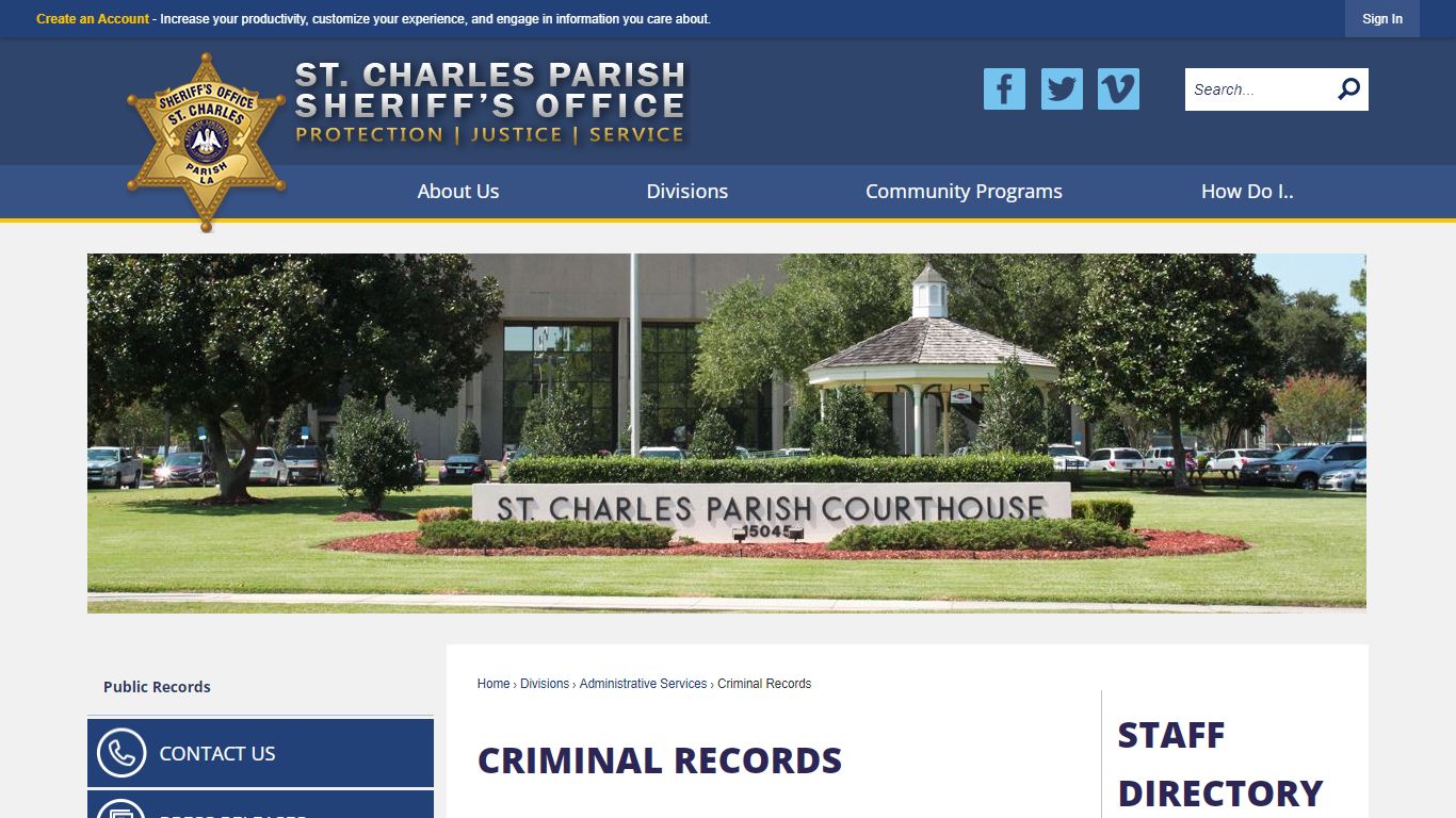 Criminal Records | St. Charles Sheriff, LA - Official Website